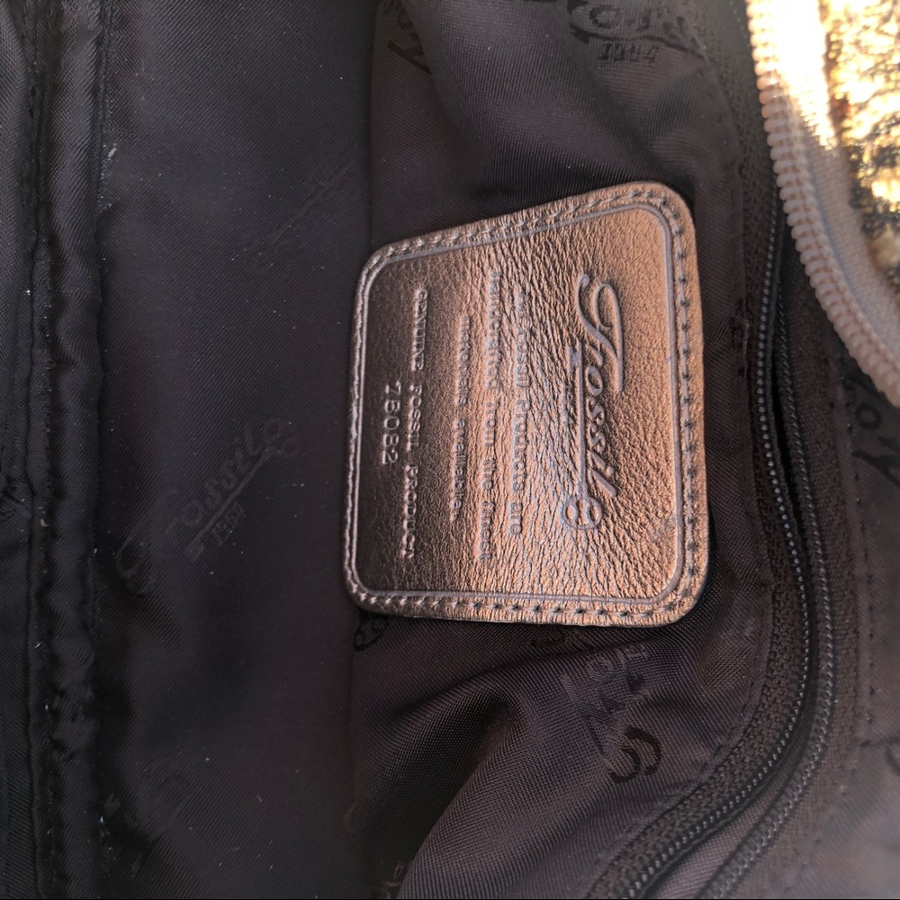 Vintage Cloth and Leather Fossil Handbag